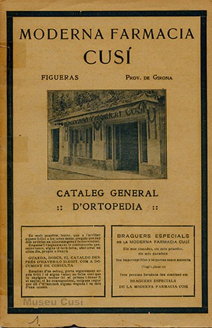 1913 Catàleg de productes ortopèdics de la Moderna Farmàcia Cusí