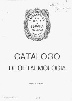 1919 Catálogo de oftalmología de los Laboratorios del Norte de España. Figueres, en italiano.